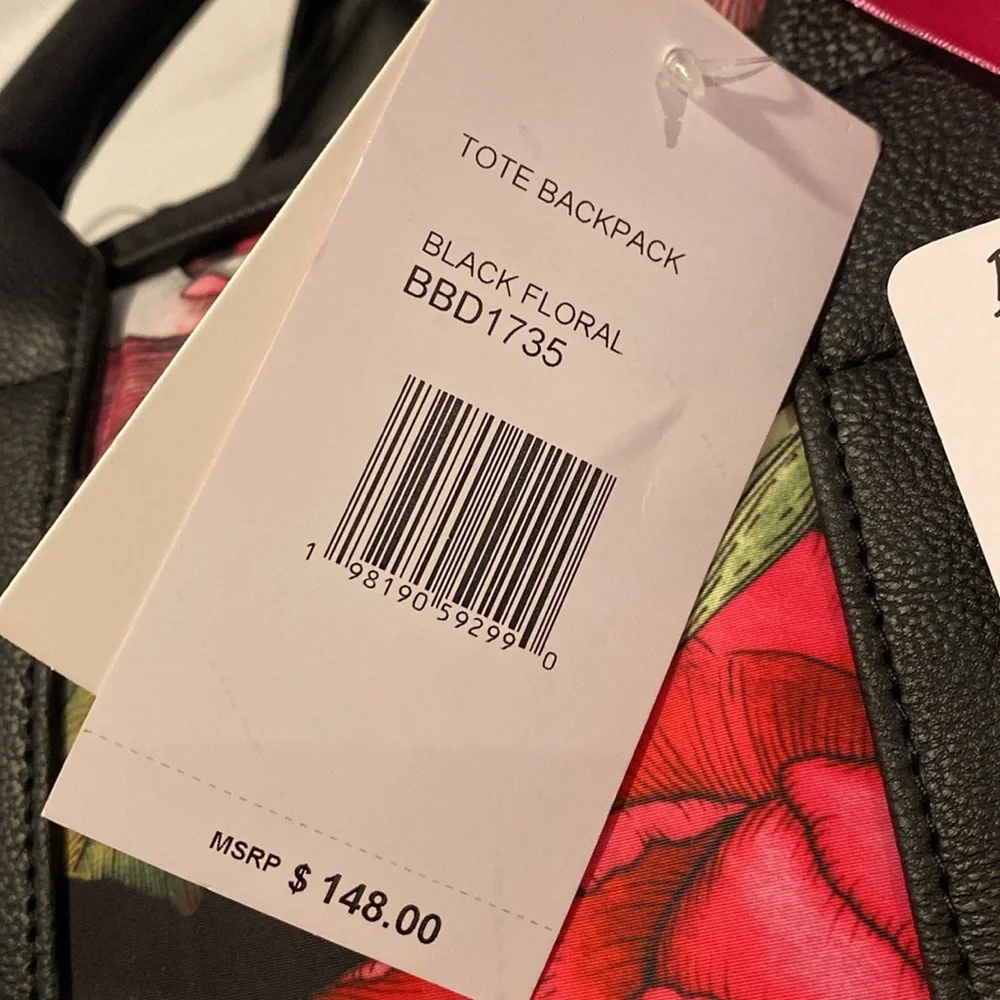 BNWT BETSEY JOHNSON Women's Floral Tote Diaper Backpack